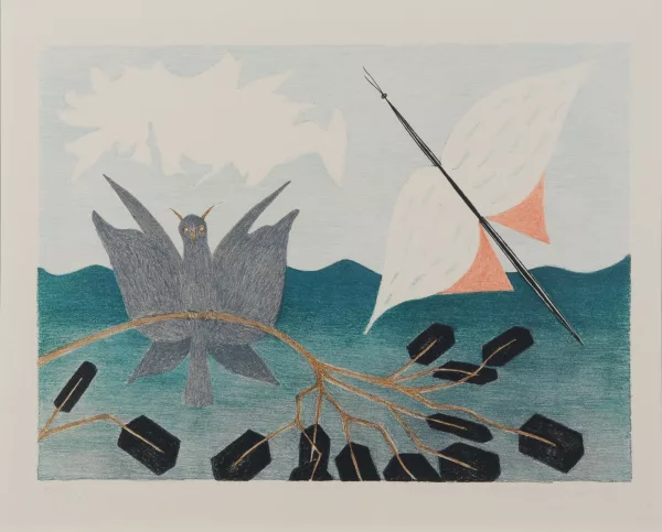 Meret Oppenheim — In der Nähe von Brasilia, aus "Parapapillonneries", 1976