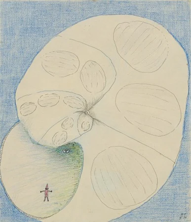 Kleines rotes Mädchen in einer Muschel, 1974