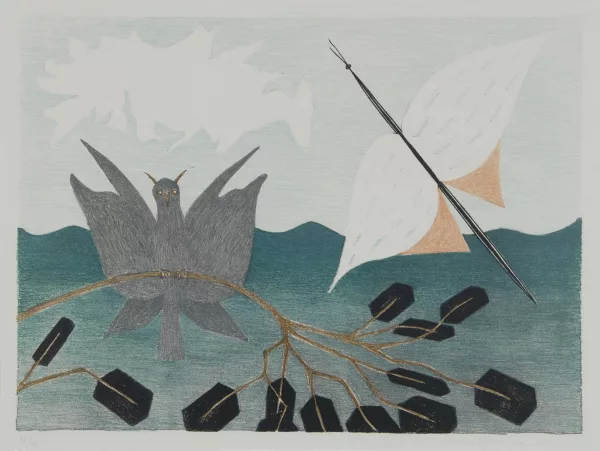 Meret Oppenheim — In der Nähe von Brasilia, aus "Parapapillonneries", 1976