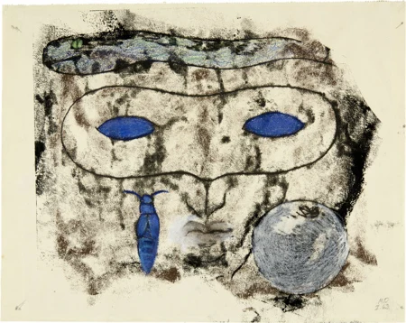 Meret Oppenheim — Gesicht mit Maiwurm — Galerie Kornfeld