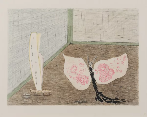 Meret Oppenheim — Die Seidenmotte und die stolze Rosamunde, aus "Parapapillonneries", 1976
