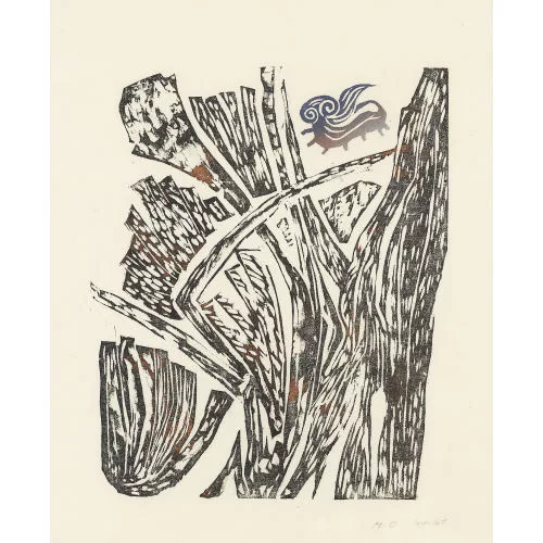 Meret Oppenheim — Raupe-Schmetterling über Gestrüpp.