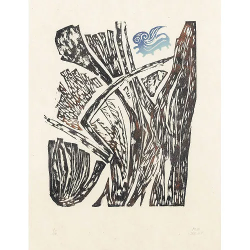 Meret Oppenheim — Raupe-Schmetterling über Gestrüpp.
