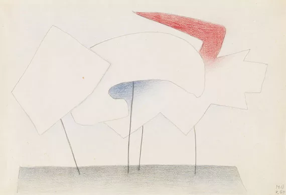 Meret Oppenheim — Drei Wolken über Kontinent (Trois nouages sur continent)