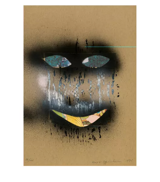 Meret Oppenheim — Gesicht-Affe-Gespenst-verschleierte Frau-usw. — Galerie Kornfeld