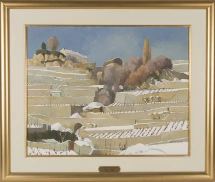Michel Tenthorey — Vignes enneigées à Ogoz - St.-Saphorin