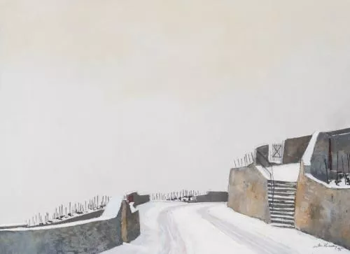 Michel Tenthorey (1948, CH), "Route enneigée". — DognyAuction