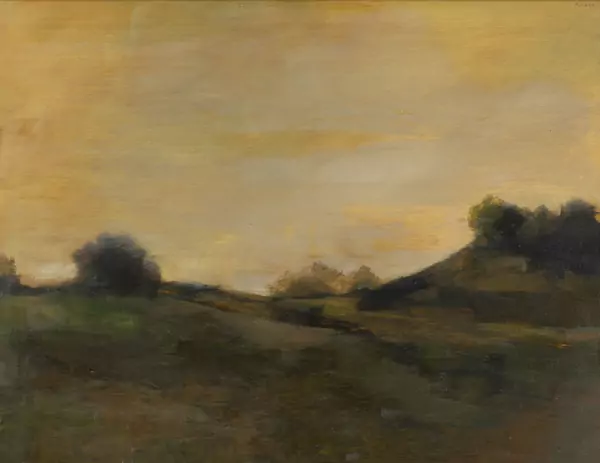 Mircea CIOBANU (1950-1991), 'Paysage vert', huile sur toile — DognyAuction