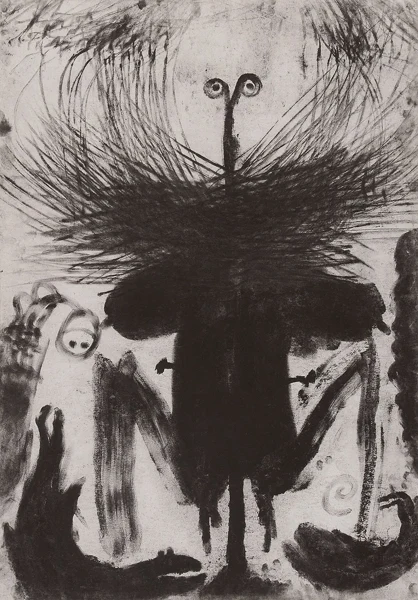 Miriam Cahn — Diptychon. L.I.S. rechts + links (bl. arb), 1987