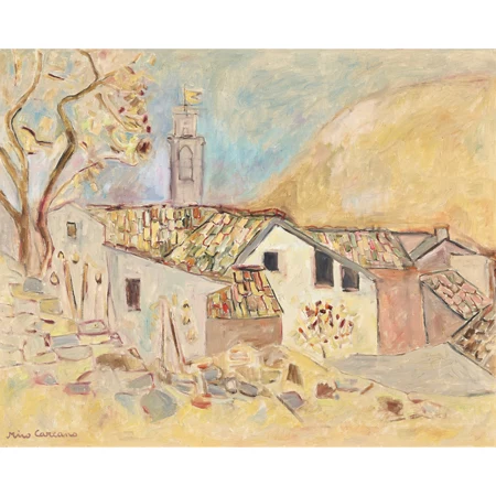 Tessiner Häuserlandschaft mit Kirchturm