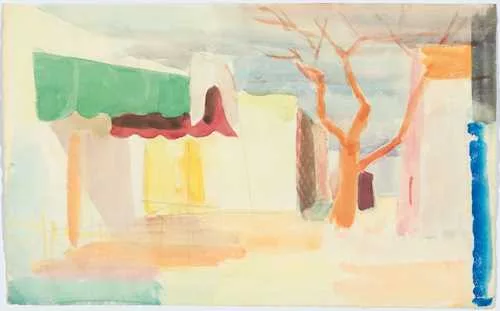 Moilliet, Louis René — Baldachin vor einem tunesischen Haus I. 1919/20. (canopy before a Tunisian house)