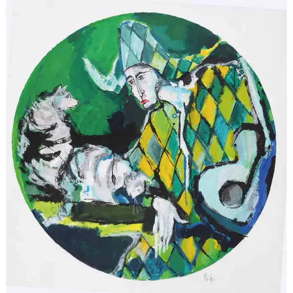 Harlekin mit Katzen