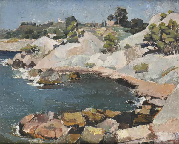 Nanette GENOUD (1907-1987), "Paysage côtier de Méditerranée" — DognyAuction