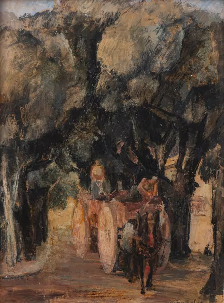 Nanette GENOUD (1907-1987), 'Le retour des champs', huile — DognyAuction