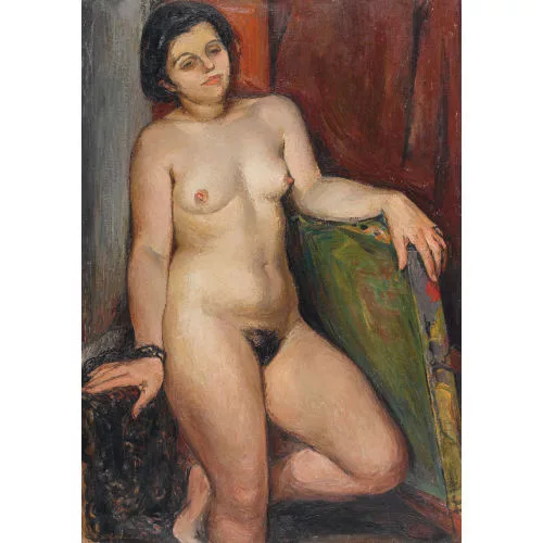 Nanette Genoud — Interieur mit weiblichem Akt.