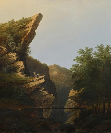 Peintre dans les gorges