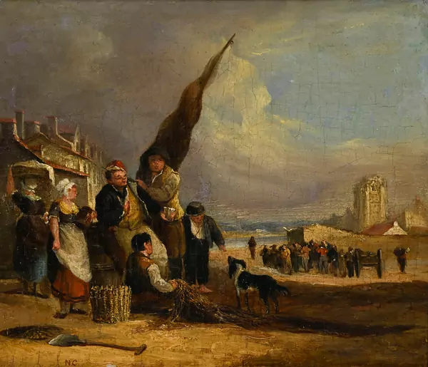Nicolas Toussaint Charlet — Scena di paese sul mare