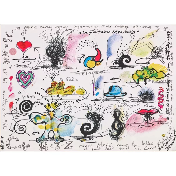SAINT PHALLE, NIKI DE & TINGUELY, JEAN — La Fontaine Igor Stranwinsky.