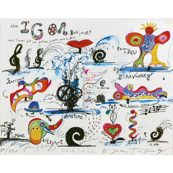 SAINT PHALLE, NIKI DE & TINGUELY, JEAN — "Cher Igor Bonjour".