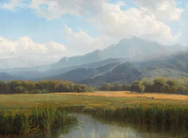 Niklaus Pfyffer von Altishofen — Blick auf den Pilatus von der Horwer Ebene aus.