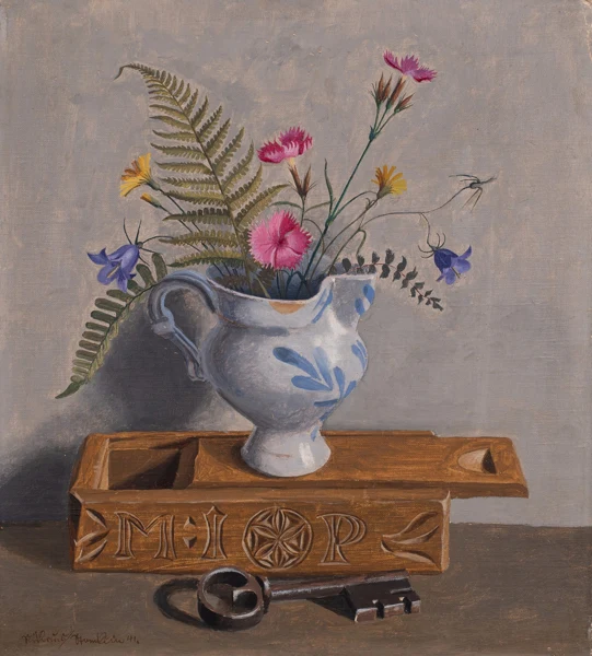 Niklaus Stoecklin — Stillleben mit Blumen und Schlüssel, 1941