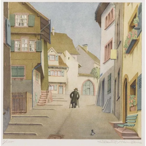 Niklaus Stoecklin — Basler Altstadtszene.