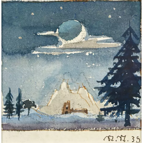 Berglandschaft im Mondschein