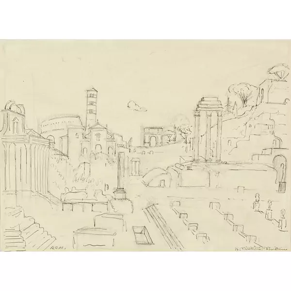 Niklaus Stoecklin — Campo Vecchio in Rom mit Blick auf den Titusbogen — Galerie Kornfeld