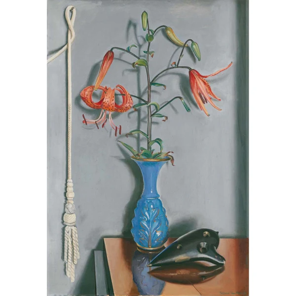 Niklaus Stoecklin — STILLLEBEN MIT LILIEN IN BLAUER VASE, 1926 STILL LIFE WITH LILIES IN BLUE VASE, 1926