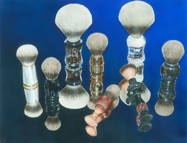 Nolde Bänziger — Shaving brushes blue