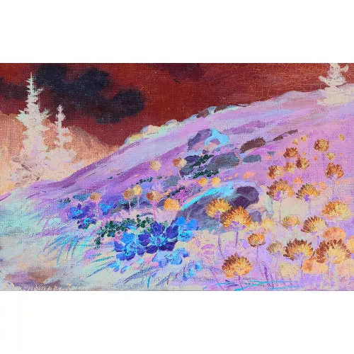 Olga Derendinger-Roux — Wiesenblumen im Gebirge.