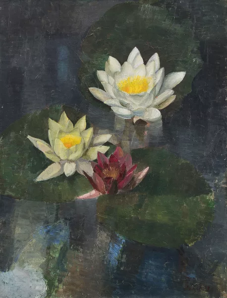 Oscar Lüthy — Seerosen im Teich, 1923