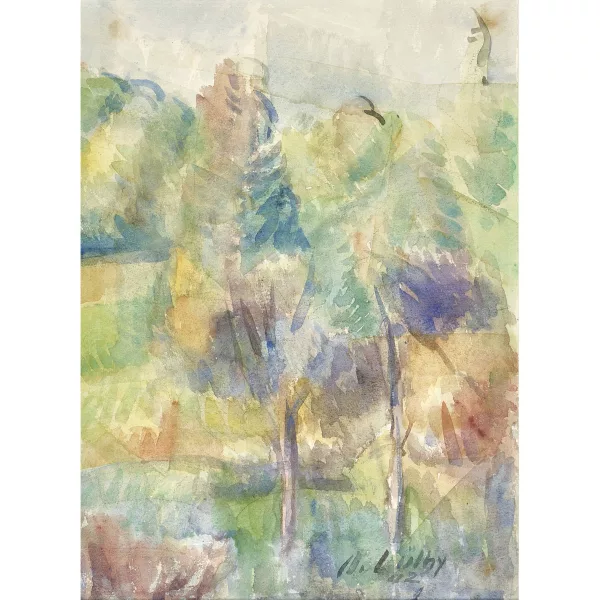 Oscar Lüthy — Landschaft mit Bäumen.