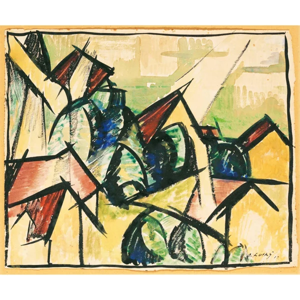 Oscar Lüthy — DORF MIT BÄUMEN, 1912 VILLAGE WITH TREES, 1912