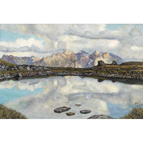Oscar Nussio — Sommerlicher See im Gebirge.