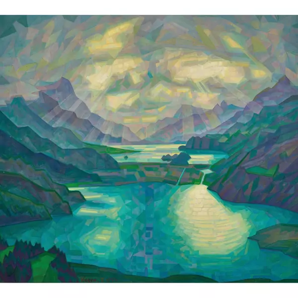 Engadiner Landschaft mit Silvaplaner- und Silsersee