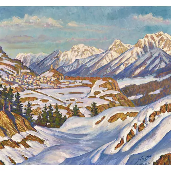 Blick auf Ardez im Engadin