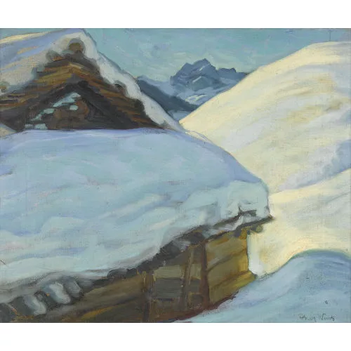 Oscar Weiss — Sonnige Winterlandschaft in den Alpen.