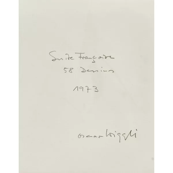 Oscar Wiggli — "Suite Francaise 58 Dessins".