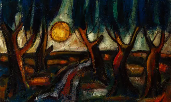 Wald mit Blutmond