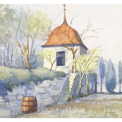 Oskar Binz — "Im Park von Engelberg Wingreis".