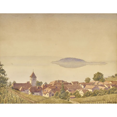 Blick auf Twann und die St. Petersinsel