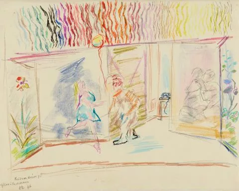 Oskar Kokoschka — Bühnendekor zu Sphinx und Strohmann