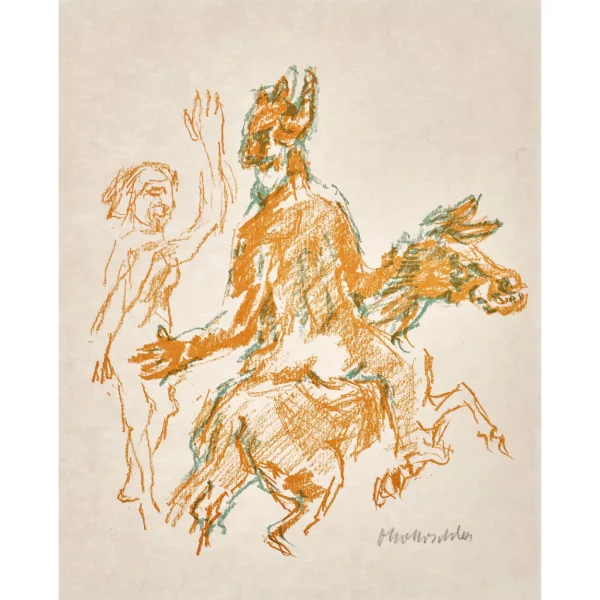 Oskar Kokoschka — "Teufel auf einem Esel und eine Nymphe".