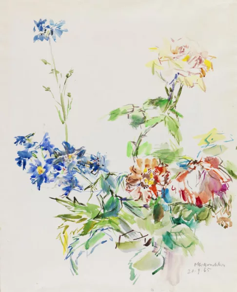 Oskar Kokoschka — Sommerblumen mit Rosen