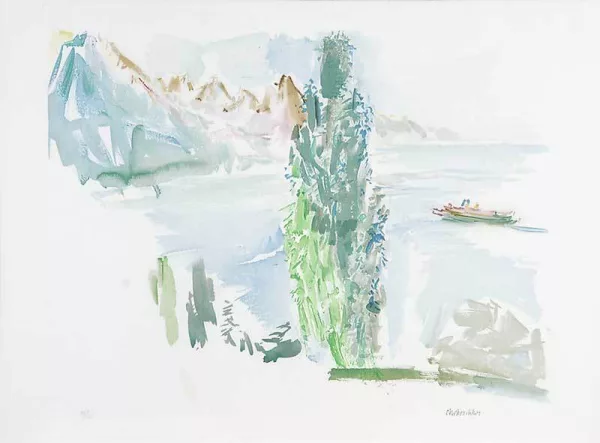 Oskar Kokoschka — Genfer See Landschaft, 1976