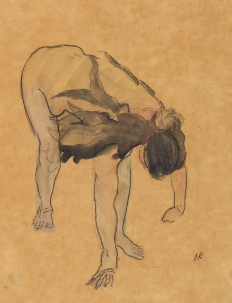 Oskar Kokoschka — Vornübergebeugter Mädchenakt