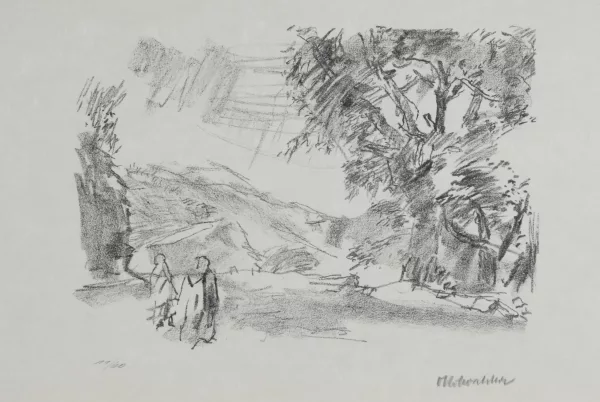 Oskar Kokoschka — 2 Blätter: Die Höhe im Atlas, aus "Die Odyssee"; Im Palmenwald, aus "Die Odyssee", 1965