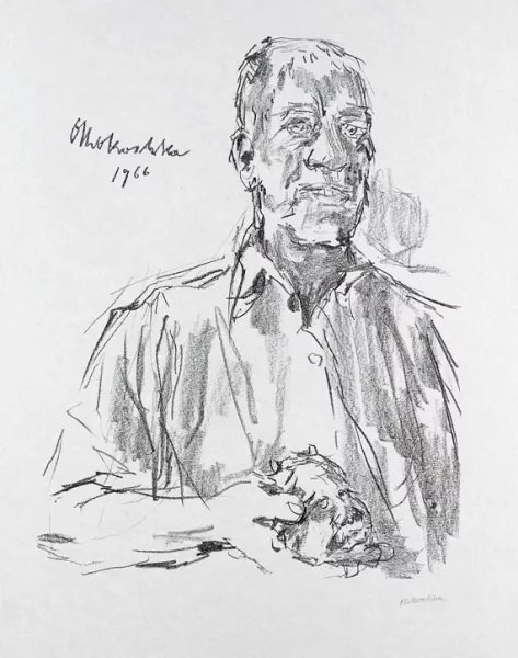 Oskar Kokoschka — Selbstbildnis mit Faunskopf