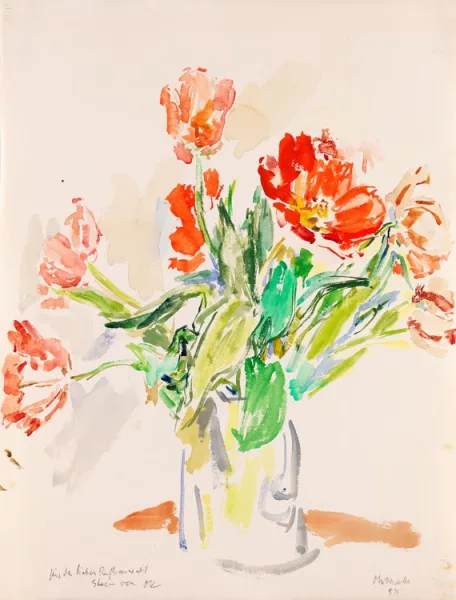 Oskar Kokoschka — Tulpenstrauß in der Vase